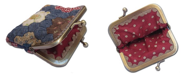 monedero de patchwork artesanal